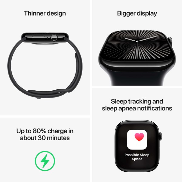 Фото - Смарт-годинник Apple Watch Series 10 GPS + eSIM 42mm Rose Gold Aluminium Case with Light Blush Sport Band - S/M