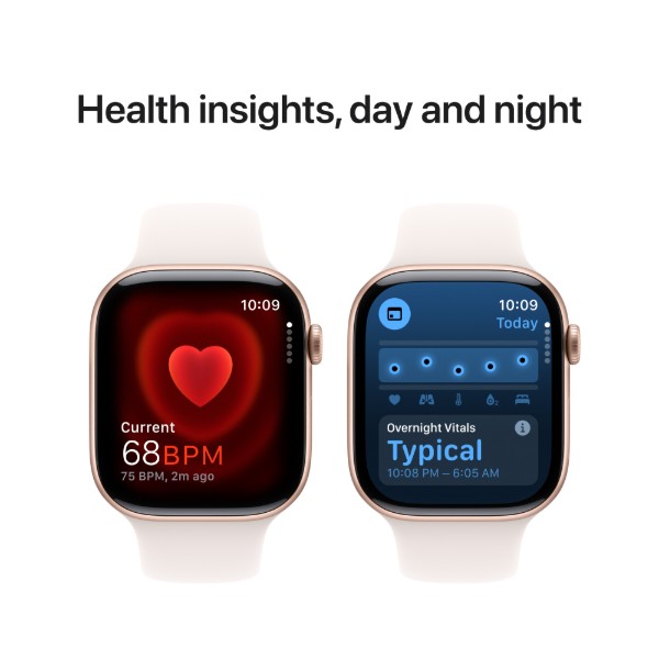 Фото - Смарт-годинник Apple Watch Series 10 GPS + eSIM 42mm Rose Gold Aluminium Case with Light Blush Sport Band - S/M