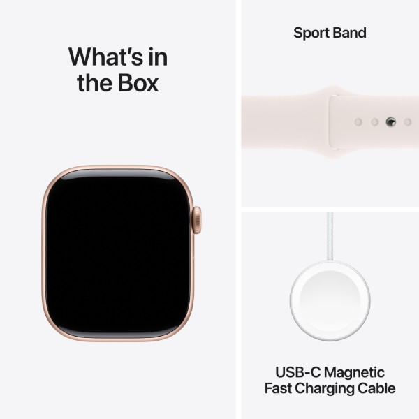 Фото - Смарт-годинник Apple Watch Series 10 GPS + eSIM 42mm Rose Gold Aluminium Case with Light Blush Sport Band - S/M