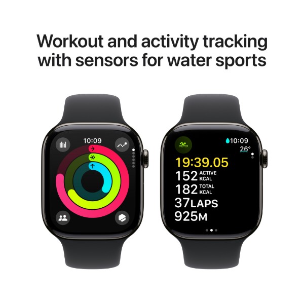 Фото - Смарт-часы Apple Watch Series 10 GPS + eSIM 42mm Slate Titanium Case with Black Sport Band - S/M