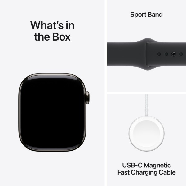 Фото - Смарт-часы Apple Watch Series 10 GPS + eSIM 42mm Slate Titanium Case with Black Sport Band - S/M