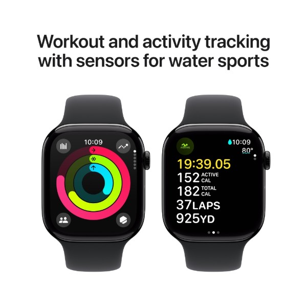 Фото - Смарт-часы Apple Watch Series 10 GPS 46mm Jet Black Aluminium Case with Black Sport Band - S/M