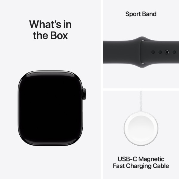 Фото - Смарт-часы Apple Watch Series 10 GPS 46mm Jet Black Aluminium Case with Black Sport Band - S/M