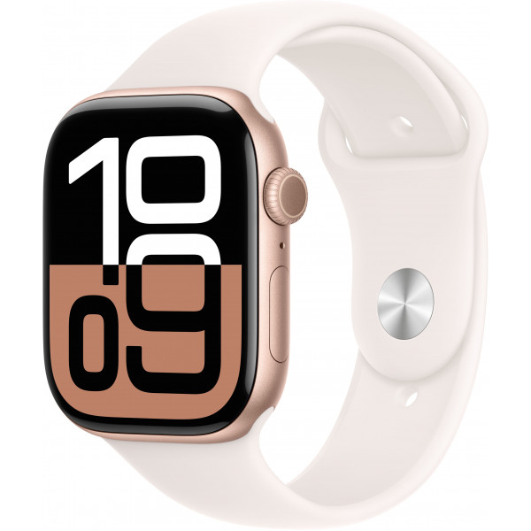 Apple Watch Series 10 GPS 46mm Rose Gold Aluminium Case with Light Blush Sport Band S M Comfy