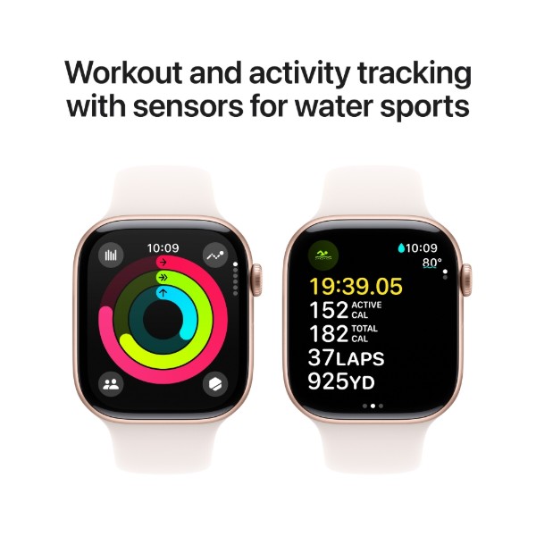 Фото - Уцінка - Смарт-годинник Apple Watch Series 10 GPS 46mm Rose Gold Aluminium Case with Light Blush Sport Band - S/M