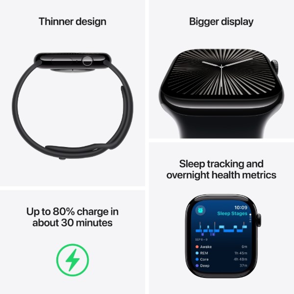 Фото - Смарт-часы Apple Watch Series 10 GPS 46mm Silver Aluminium Case with Denim Sport Band - S/M