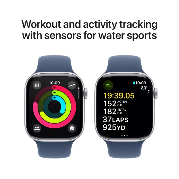 Фото - Смарт-часы Apple Watch Series 10 GPS 46mm Silver Aluminium Case with Denim Sport Band - S/M