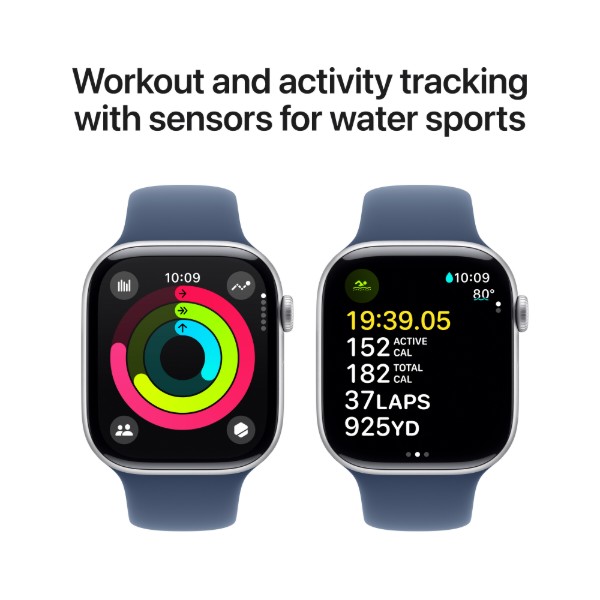 Фото - Смарт-годинник Apple Watch Series 10 GPS 46mm Silver Aluminium Case with Denim Sport Band - M/L