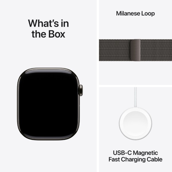 Фото - Смарт-годинник Apple Watch Series 10 GPS + eSIM 46mm Slate Titanium Case with Slate Milanese Loop - M/L