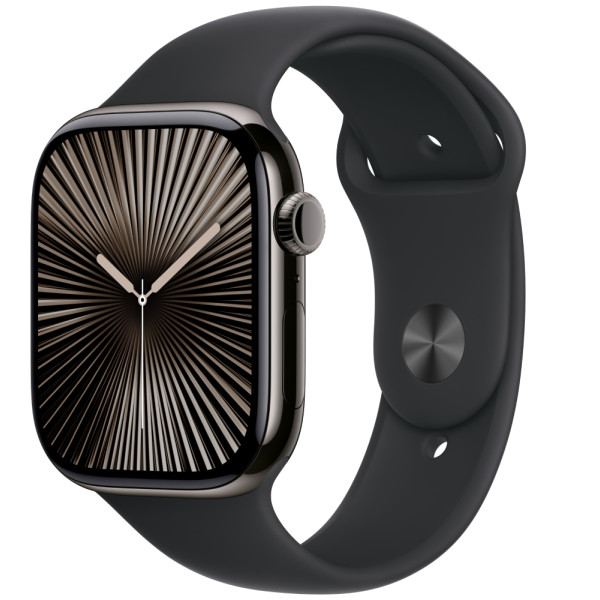 Фото - Смарт-часы Apple Watch Series 10 GPS + eSIM 46mm Slate Titanium Case with Black Sport Band - M/L