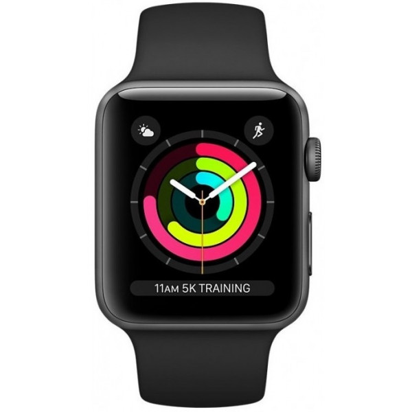 Фото - Смарт-годинник Apple Watch Series 3 42mm Space Grey Aluminium Case with Black Sport Band