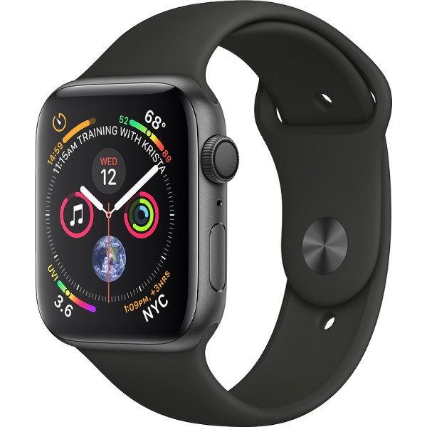 Фото - Смарт-часы Apple Watch Series 4 GPS  44mm Space Grey Aluminium Case with Black Sport Band (MU6D2UA/A)