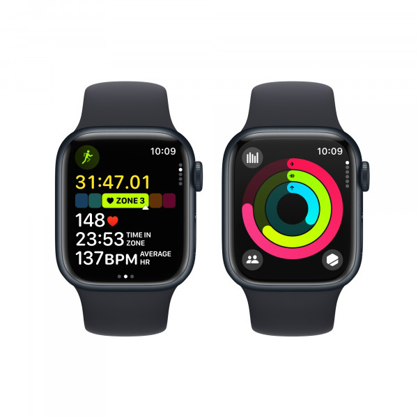Фото - Смарт-часы Apple Watch Series 9 GPS 41mm Midnight Aluminium Case with Midnight Sport Band - S/M