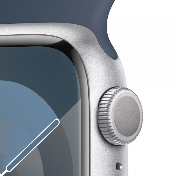 Фото - Смарт-часы Apple Watch Series 9 GPS 41mm Silver Aluminium Case with Storm Blue Sport Band - S/M