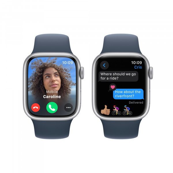 Фото - Смарт-часы Apple Watch Series 9 GPS 41mm Silver Aluminium Case with Storm Blue Sport Band - S/M