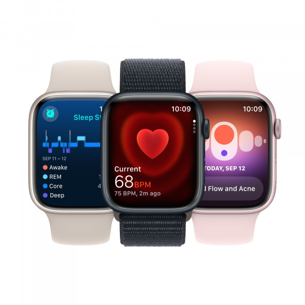 Фото - Смарт-часы Apple Watch Series 9 GPS 41mm Silver Aluminium Case with Storm Blue Sport Band - S/M