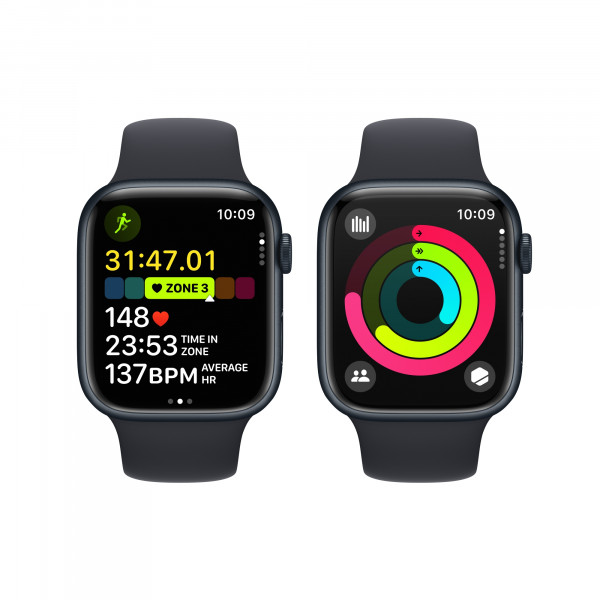 Фото - Смарт-годинник Apple Watch Series 9 GPS 45mm Midnight Aluminium Case with Midnight Sport Band - M/L