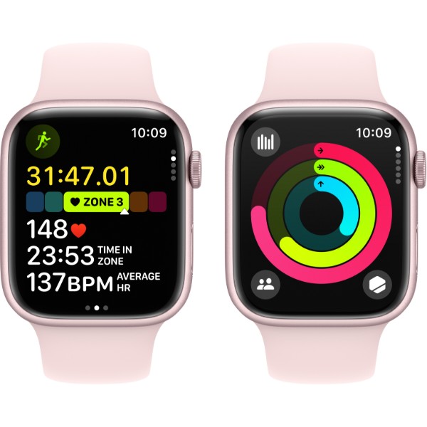 Фото - Смарт-часы Apple Watch Series 9 GPS 45mm Pink Aluminium Case with Light Pink Sport Band - M/L
