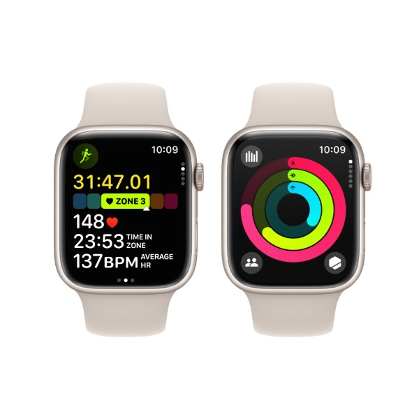 Фото - Смарт-часы Apple Watch Series 9 GPS 45mm Starlight Aluminium Case with Starlight Sport Band - M/L