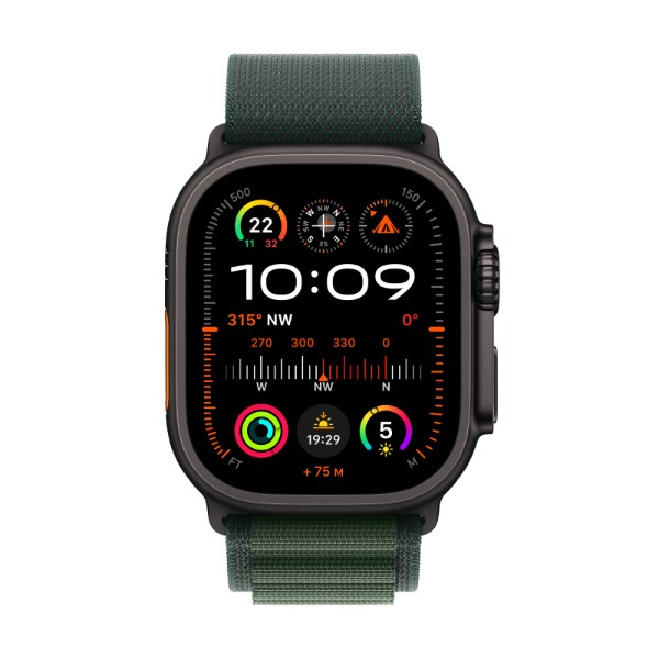 Фото - Смарт-годинник Apple Watch Ultra 2 GPS 49mm Black Titanium Case with Dark Green Alpine Loop - Medium