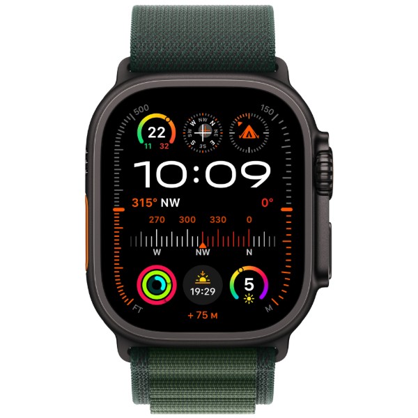 Фото - Смарт-годинник Apple Watch Ultra 2 GPS 49mm Black Titanium Case with Dark Green Alpine Loop - Small