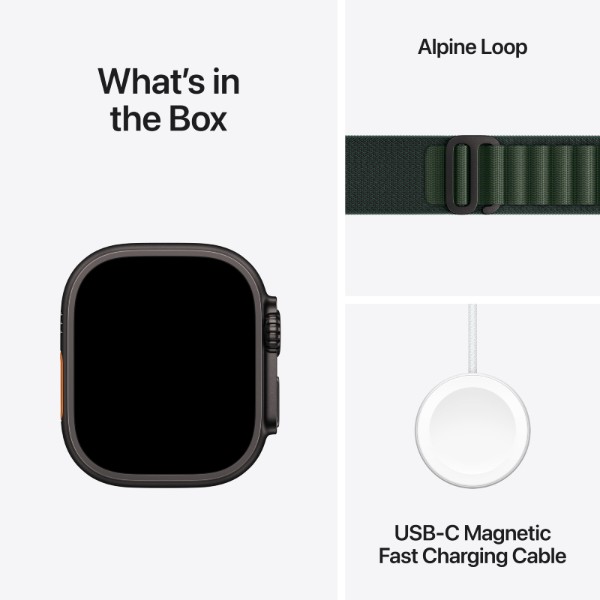 Фото - Смарт-годинник Apple Watch Ultra 2 GPS 49mm Black Titanium Case with Dark Green Alpine Loop - Medium