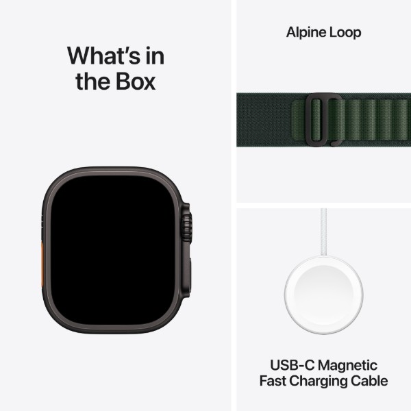 Фото - Смарт-годинник Apple Watch Ultra 2 GPS 49mm Black Titanium Case with Dark Green Alpine Loop - Small