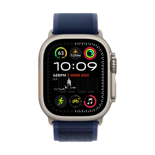 Фото - Ремінець для смарт-годинника Apple 49mm Blue Trail Loop - S/M - Natural Titanium Finish (MXTT3ZM/A)