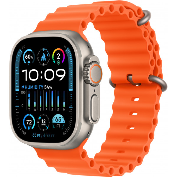 Фото - Смарт-годинник Apple Watch Ultra 2 GPS 49mm Titanium Case with Orange Ocean Band Фото - Смарт-годинник Apple Watch Ultra 2 GPS 49mm Titanium Case with Orange Ocean Band