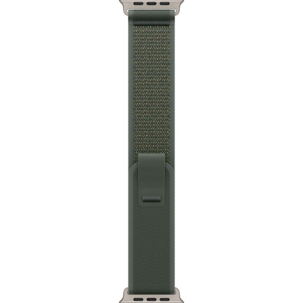 Фото - Ремінець для смарт-годинника Apple 49mm Green Trail Loop - S/M - Natural Titanium Finish (MXTN3ZM/A)