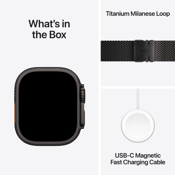 Фото - Смарт-часы Apple Watch Ultra 3 GPS + eSIM 49mm Black Titanium Case with Black Titanium Milanese Loop - S