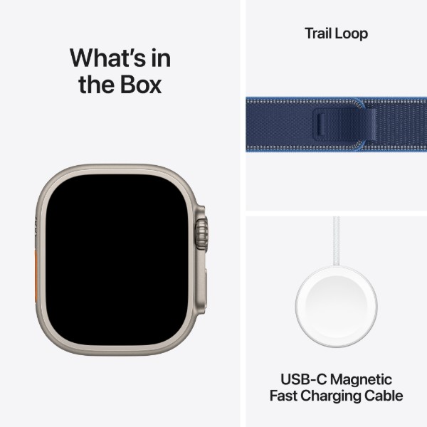 Фото - Смарт-часы Apple Watch Ultra 3 GPS + eSIM 49mm Natural Titanium Case with Blue/Bright Blue Trail Loop - S/M