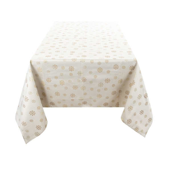 Фото - Скатерть прямоугольная Lefard Karen lurex teflon natural 160х180 см (715-349)