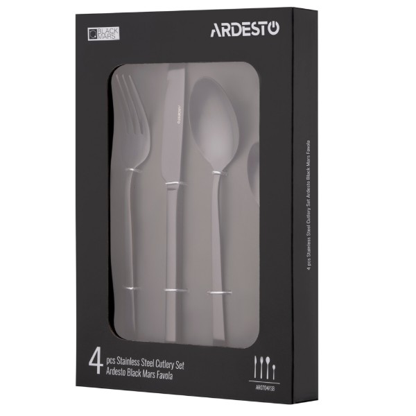 Фото - Набор столовых приборов ARDESTO Black Mars Favola 4 пр. (AR0704FSB)