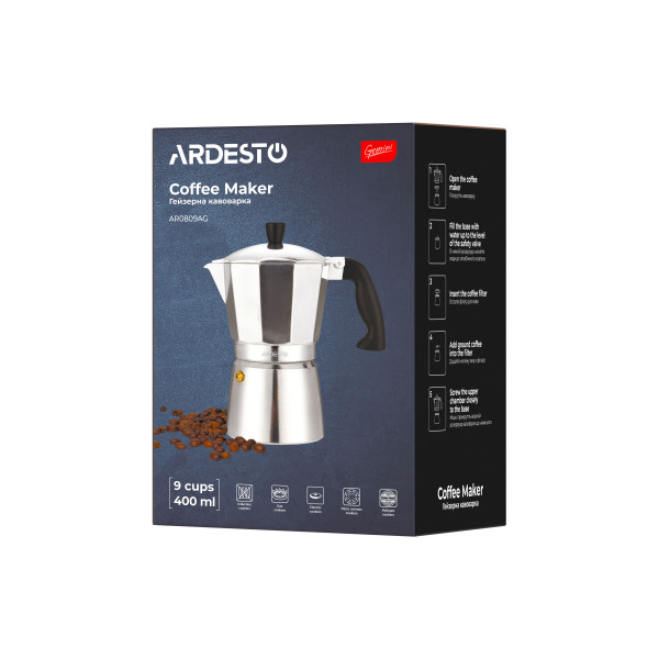 Фото - Кавоварка гейзерна Ardesto Gemini Cremona (AR0809AG)