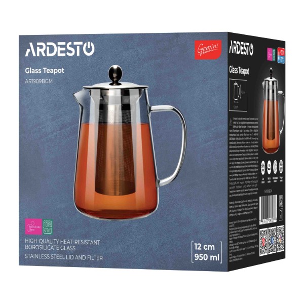 Фото - Чайник заварювальний ARDESTO Gemini Milano 950 мл (AR1909BGM)