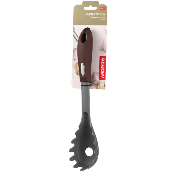 Фото - Ложка для спагетті Ardesto Gemini 28 см Gray/Brown (AR2155PG)
