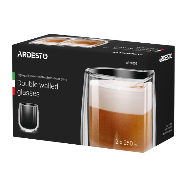 Фото - Набір склянок з подвійними стінками ARDESTO 250 мл 2 шт. (AR2625G)