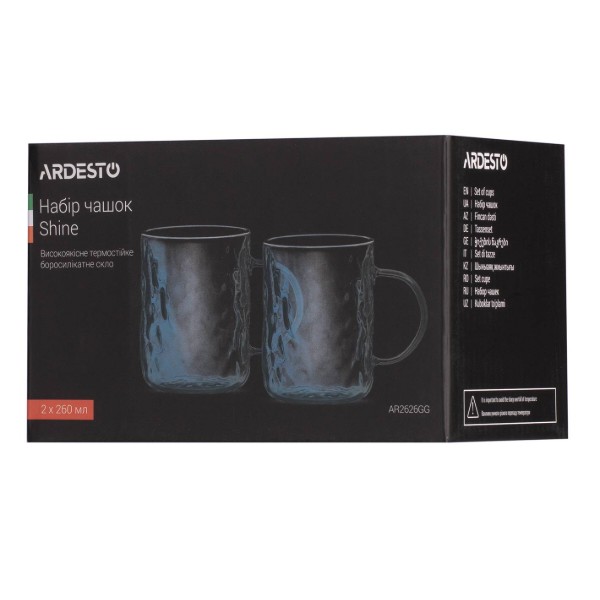 Фото - Набор чашек ARDESTO Shine 260 мл 2 шт. (AR2626GG)