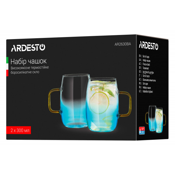 Фото - Набір чашок Ardesto Blue Atlantic 300 мл 2 шт. (AR2630BA)