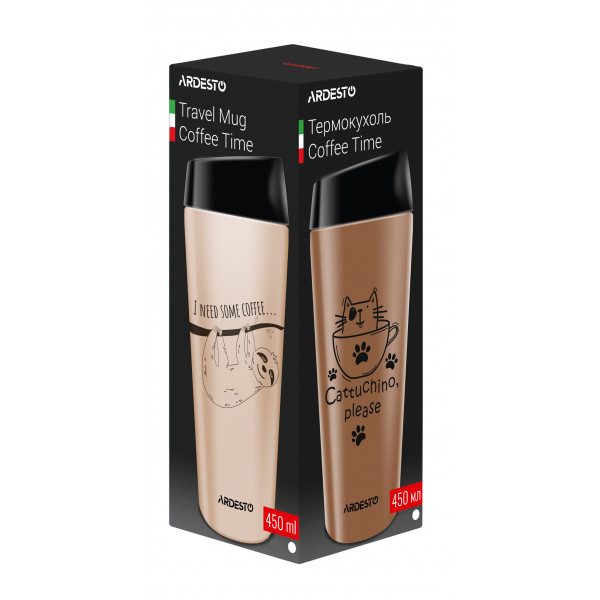 Фото - Термокружка Ardesto Coffee Time Cat 450 мл (AR2645DMM)