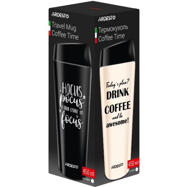 Фото - Термокружка ARDESTO Coffee Time Awesome 450 мл (AR2645DMW)
