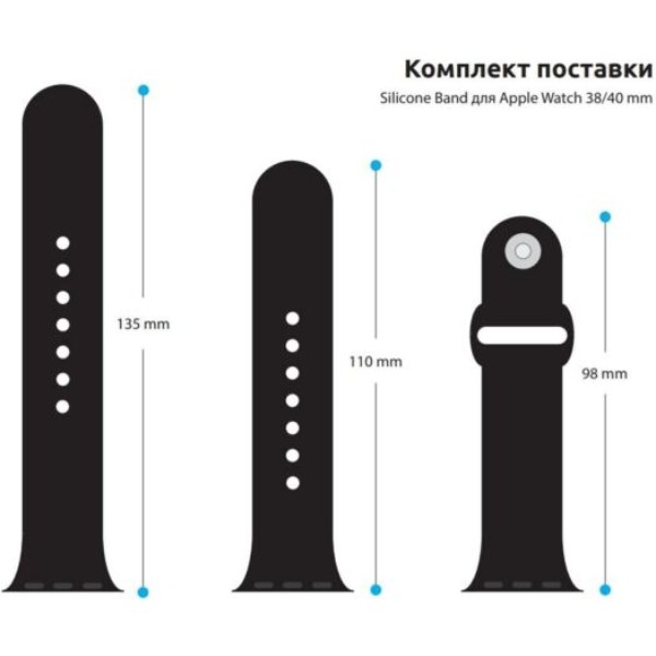 Фото - Ремешок для смарт-часов ArmorStandart Sport Band (3 Straps) for Apple Watch 42 (Series 11-10)/41/40/38 Black (ARM49096)