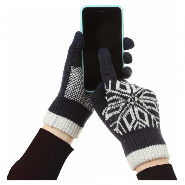 Фото - Рукавички для сенсорних екранів Armorstandart Touch Gloves Snowflake с орнаментом Black (ARM59993)