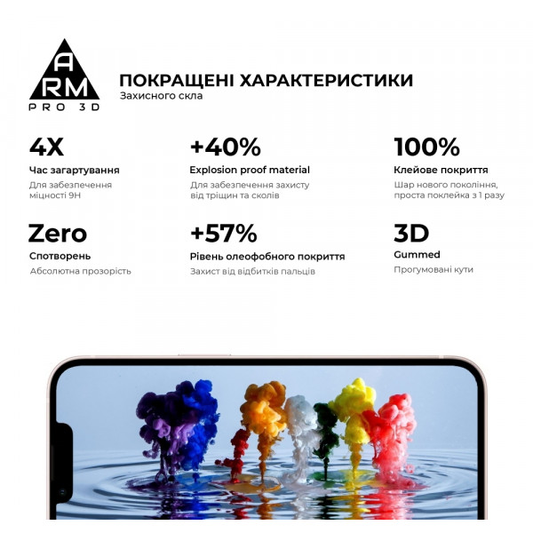 Фото - Захисне скло для смартфона Armorstandart Pro for Apple iPhone 13 Pro Max Black, 0.33mm, 3D (ARM60265)