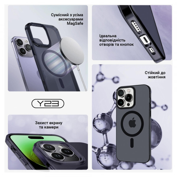 Фото - Чохол для смартфону Armorstandart Y23 MagSafe for Apple iPhone 15 Pro Max Transparent Black (ARM68568)