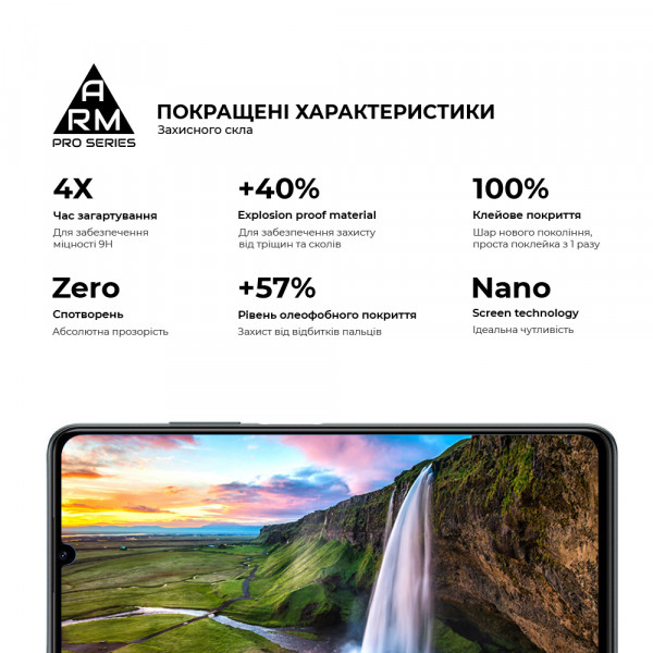 Фото - Защитное стекло для смартфона Armorstandart Pro for ZTE Blade A72s Black (ARM68739)