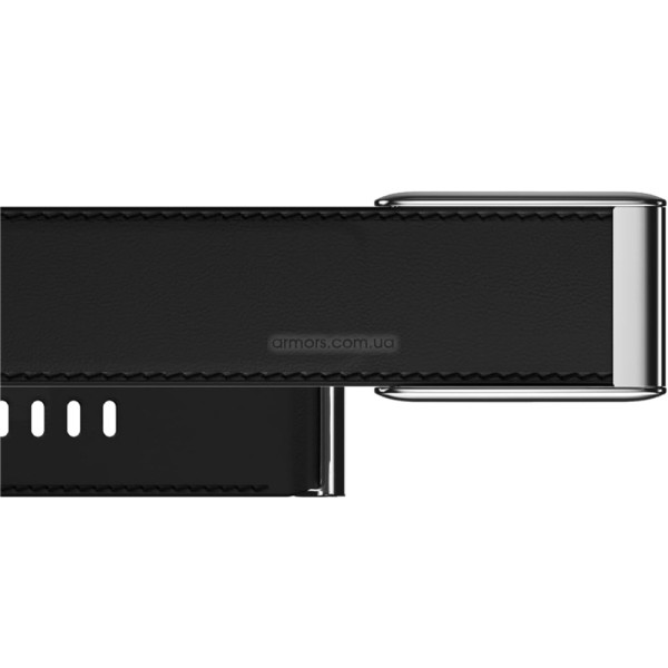 Фото - Ремінець для фітнес-браслета Armorstandart Leather Loop for Whoop 5.0 / MG Black with Siver (ARM90087)