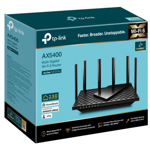 Фото - Маршрутизатор интернет WiFi6 TP-Link Archer AX72 Pro
