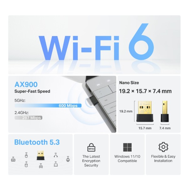 Фото - USB-адаптер сети WiFi TP-Link Archer TX10UB Nano